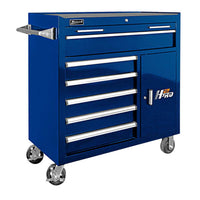 Blue Homak 41 Roller Cabinet With Multiple Drawers And A Side Cabinet