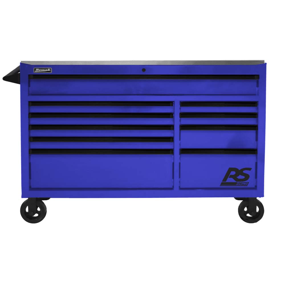 Blue Homak 54 10 Drawer Rolling Cabinet With Multiple Drawers And Wheels