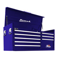 Blue Homak 56 Top Chest With Multiple Drawers An Open Top Lid And The Logo Prominently Displayed On The Front