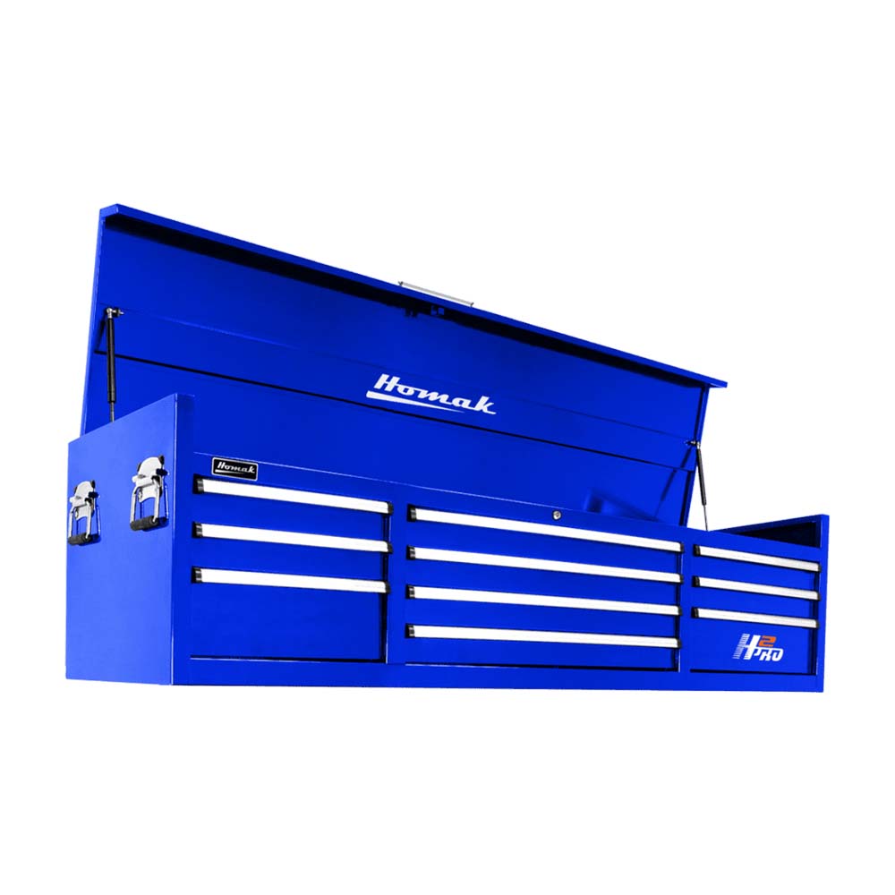 Blue Homak 72 H2Pro Top Chest With Multiple Drawers And An Open Top Lid