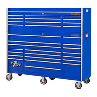 Blue Metal Extreme Tools RX Series 72 Top Chest Featuring Multiple Drawers And Set On Caster Wheels For Mobility