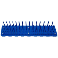 Blue Tool Organizer With Numerous Vertical Slots