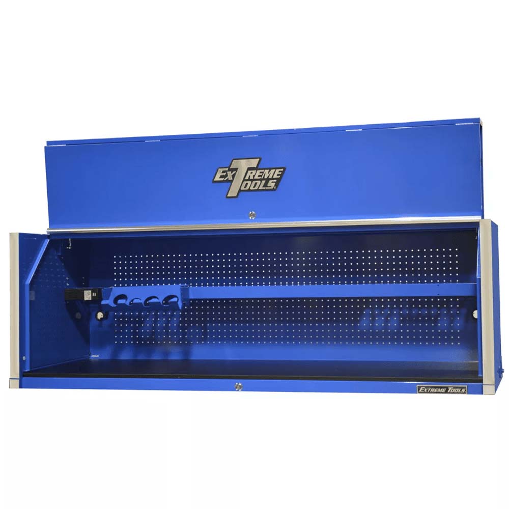 Blue Top 72 Inch Tool Box Hutch By Extreme Tools With A Pegboard Back Panel And A Tool Organizer Insider