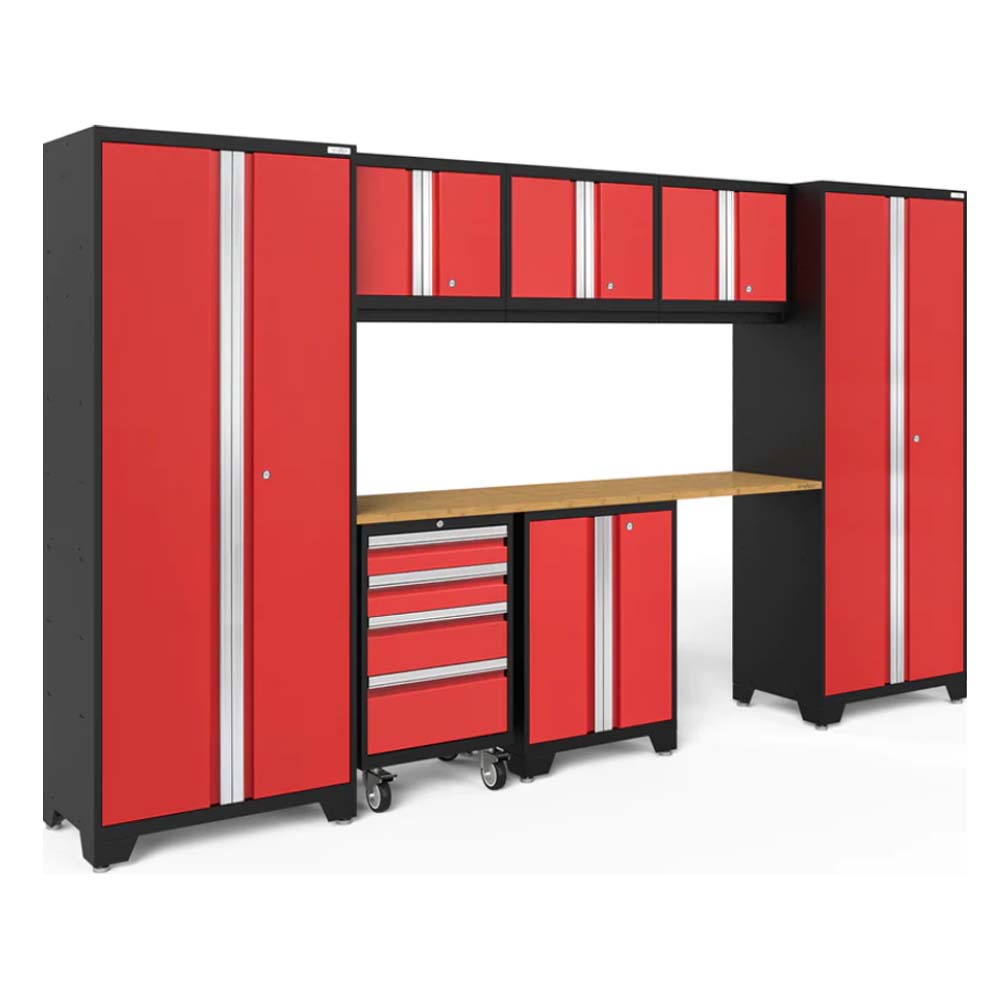 NewAge Products Bold Series Red 8 Piece Garage Cabinet Set