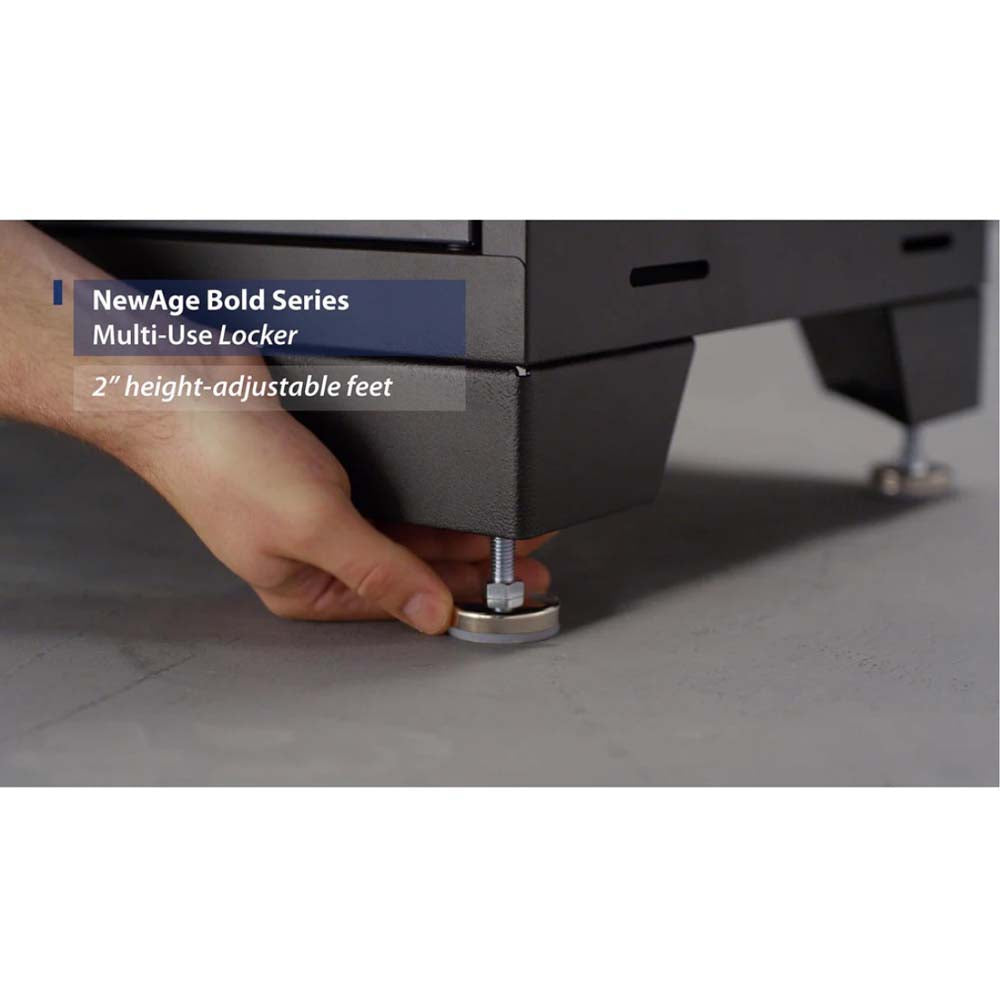 Close-Up Of A Person Adjusting The Height Of A Cabinet By Rotating One Of Its Metal Leveling Feet