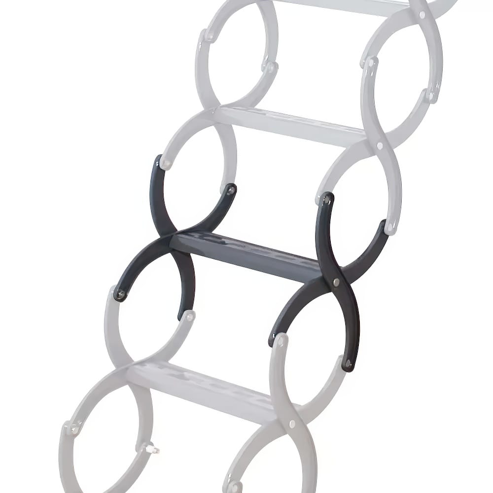 Close-Up Of A Retractable Attic Ladder With One Dark-Colored Step Contrasting Against Lighter Partially Transparent