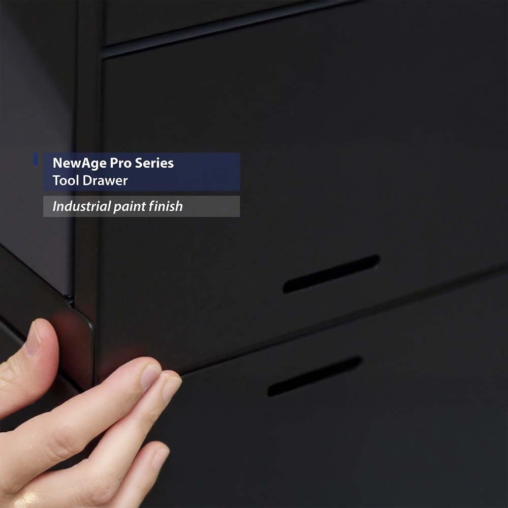 Close Up Of A NewAge Pro Series Tool Drawer Showcasing Its Smooth Industrial Paint Finish