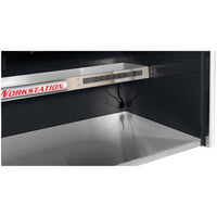 Close Up Of The Right Side Of 73 Inch Tool Box Hutch By Extreme Tools Featuring A Stainless Steel Work Surface