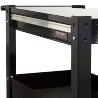 Close Up View Of A 3 Shelf Metal Cart With Drawer Craftline