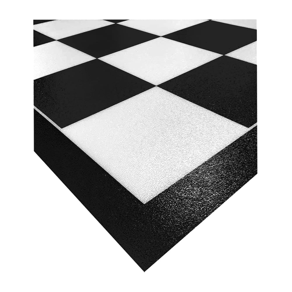 Close Up View Of A Black And White G Floor Parking Pad Pattern With Alternating Black And White Squares And Textured Surface