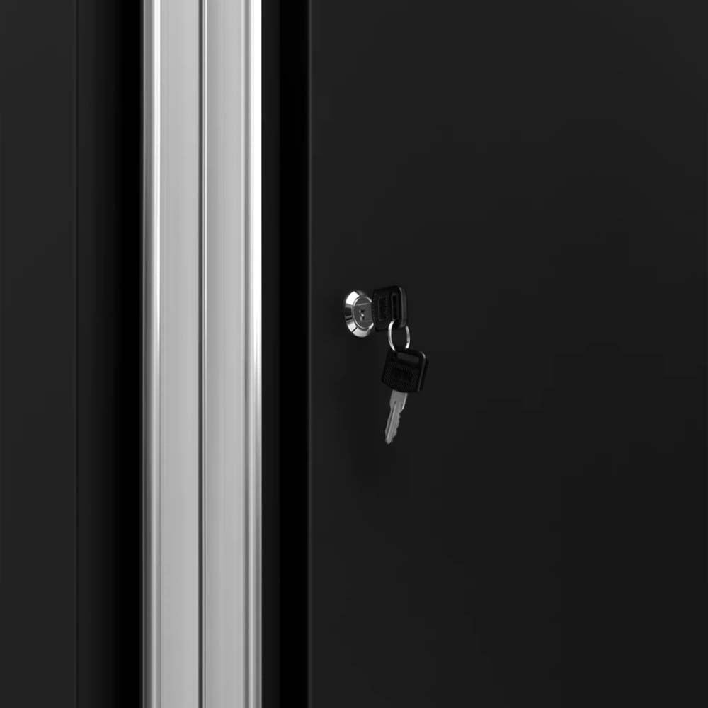 Close Up View Of A Lock With A Key Inserted In NewAge 12 Piece Bold Series Cabinet Set With Lockers