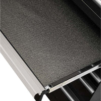 Close Up View Of An Open Drawer From Extreme Tools Roller Cabinets Heavy Duty Highlighting Its Textured Liner And Metal Drawer Pull Handle