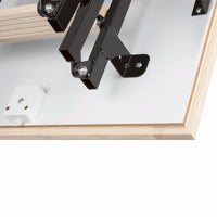 StairLuxe UNI Wooden–Metal Attic Ladder | Compact 4-Section | 350-lb Rated