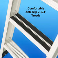 Close Up View of Rainbow Attic Stair F Series Attic Ladder With Wide Black Anti Slip Treads