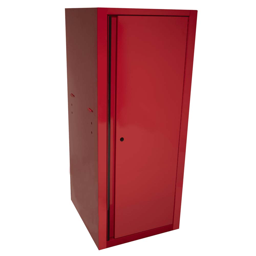Closed Red Homak Side Locker With Minimalist Design And No Visible Trim