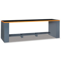 Commercial Grade Workbench Frame With A Continuous Work Surface And Open Legroom Design