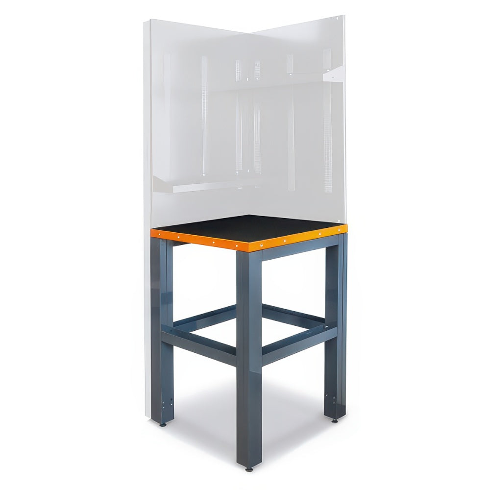 Corner Workbench With Protective Back Panels And A Robust Steel Support Frame