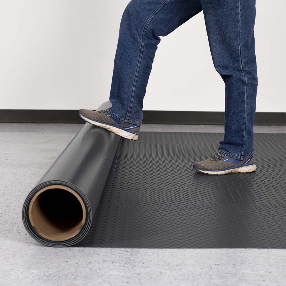 G-Floor 8 ft. 6 in. x 24 ft. Small Coin Garage Floor Mat in Midnight