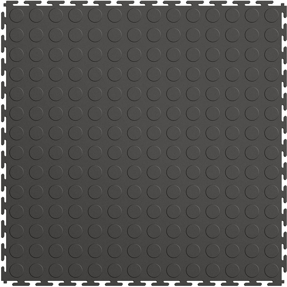 Dark Gray Perfection Floor Tile Coin With A Pattern Of Evenly Spaced Circular Raised Dots