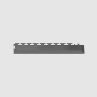 Dark Gray Perfection Tile Workshop Flooring Rubber Corner Piece, With A Series Of Notches Along The Top Edge