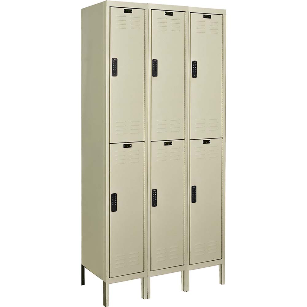 DigiTech Electronic Locker 36W x 18D Double-Tier Unassembled With Each Locker Featuring A Digital Keypad Lock And Ventilation Slats