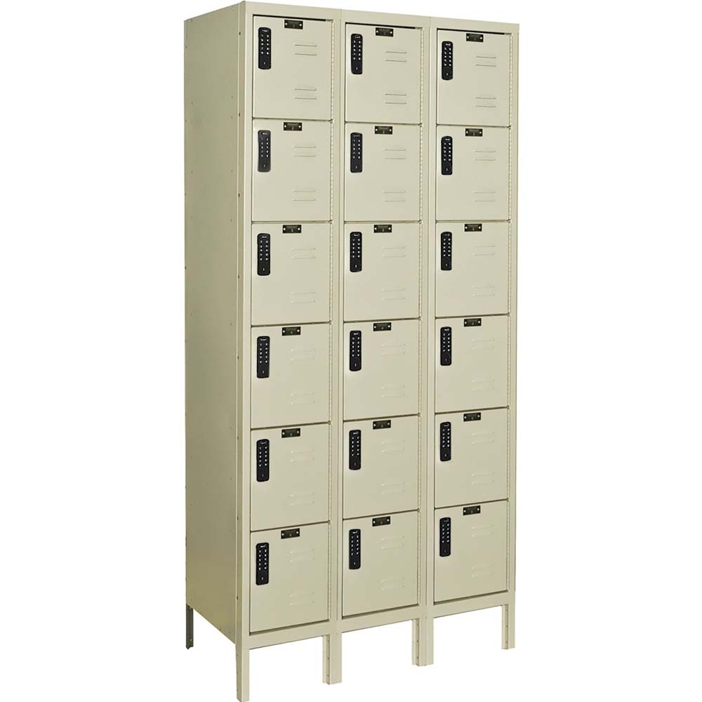 DigiTech Electronic Locker 36W x 18D x 78H With Three Columns And Five Rows Of Individual Compartments Each Featuring A Digital Lock