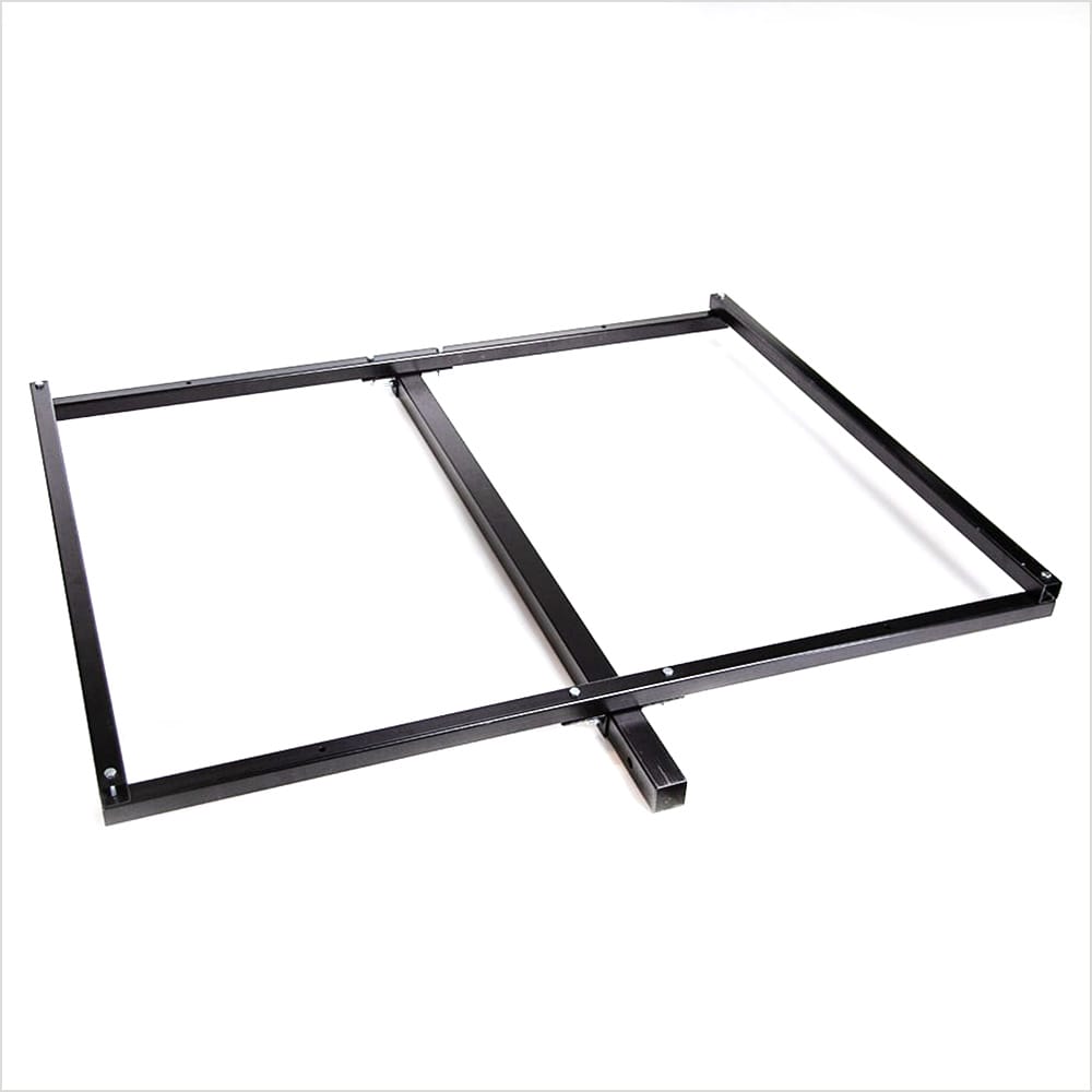 Disassembled Black Metal Frame Of Overhead Rack By Top Shelf Storage