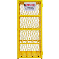 Durham 8 Capacity Gas Cylinder Cabinet Manual Close With Shelves Labeled Danger Flammable Materials