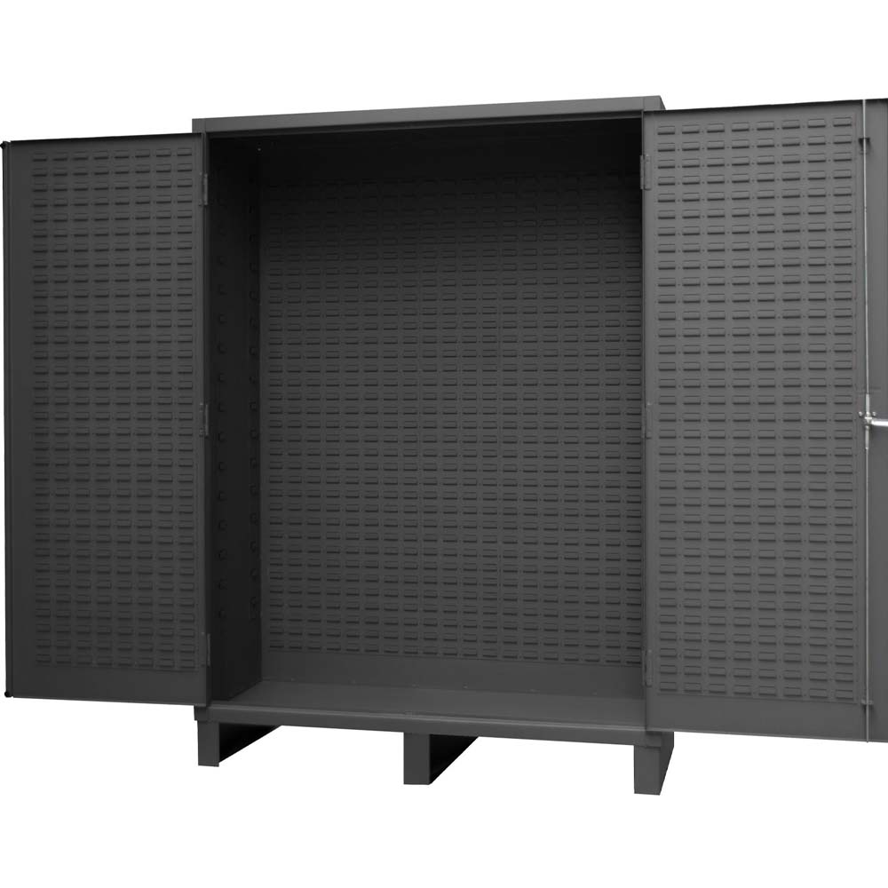 Durham Cabinet With Louvered Panel 60x24x84 With Perforated Doors And A Raised Base