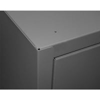 Durham Heavy Duty Lockable Cabinet Corner With A Visible Seam And A Small Hole On The Top Surface