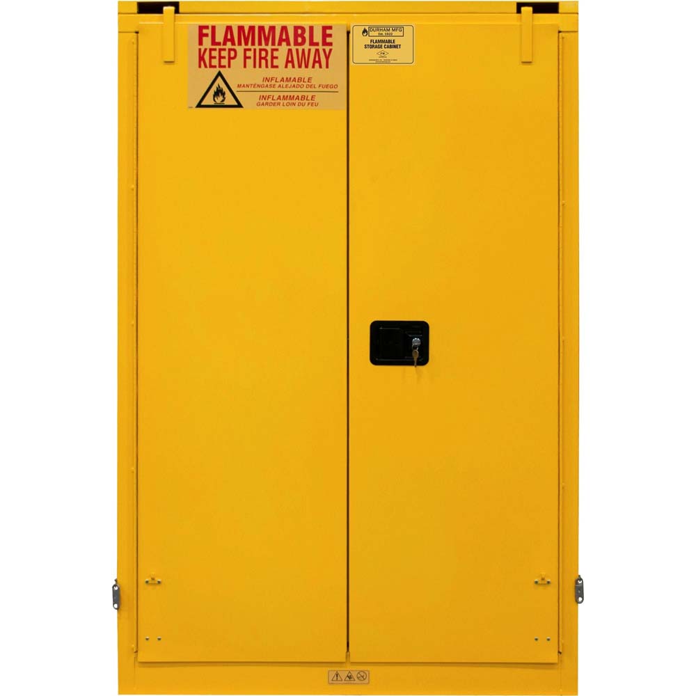 Durham Self Close Flammable Cabinet With Warning Labels