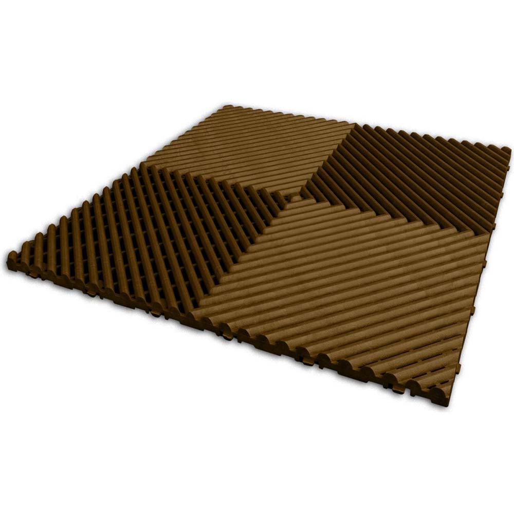 Espresso Racedeck Free Flow XL Tiles Featuring A Triangular Shape With A Repeating Pattern Of Parallel Ridges