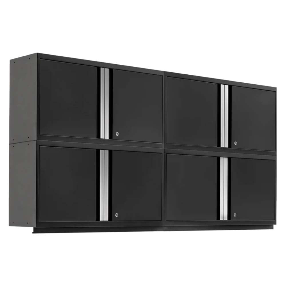 Extra Wide 42 Inch Wall Cabinets Pro 3.0 With Six Lockable Compartments Each Equipped With A Vertical Silver Metallic Handle