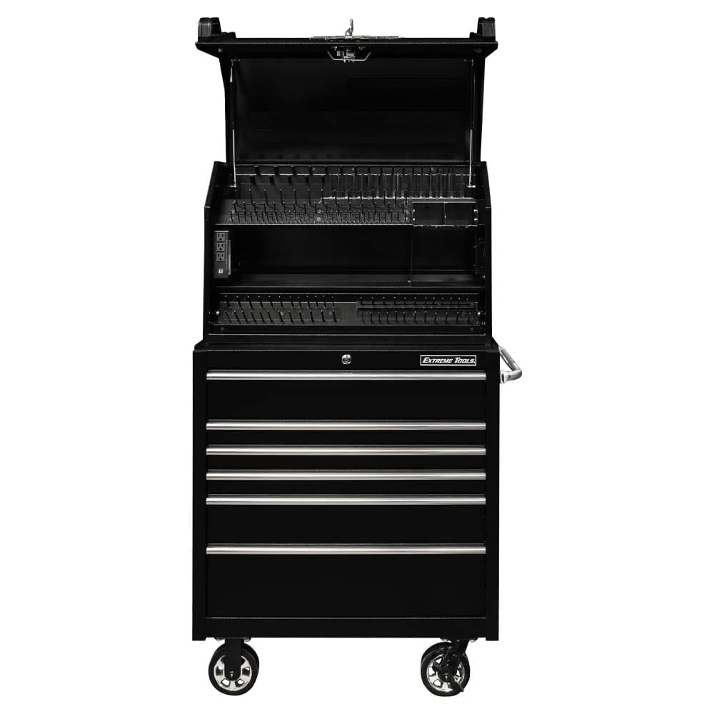 Extreme Tools PWS3620 Portable Workstation With Multiple Drawers And An Open Top Compartment Featuring Wheels For Mobility
