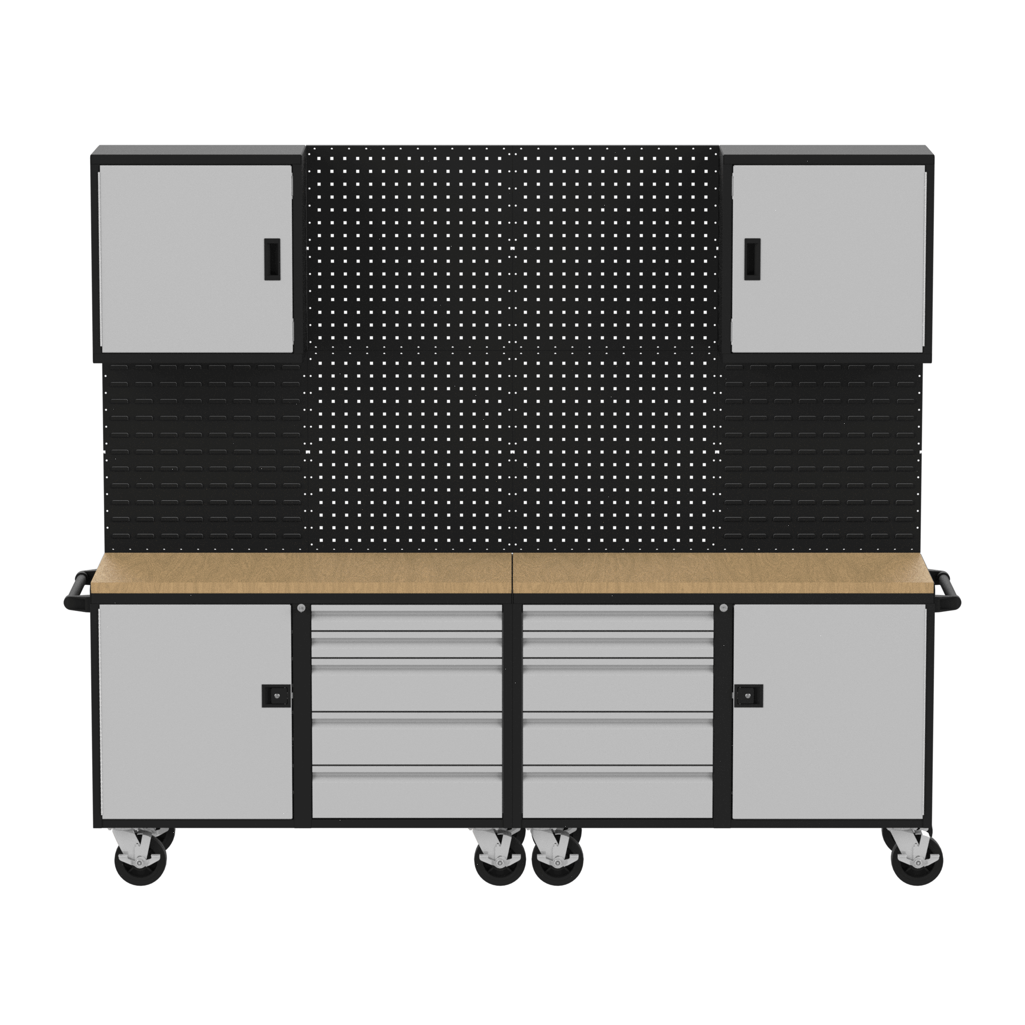 Dark Gray Valley Craft Cabinet/Workbench Suite A:  9-Piece - 8' Wide