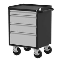 F89606BS Workbench Valley Craft With Three Drawers And Four Swivel Casters Featuring A Handle On The Side