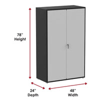 F89897BK Valley Craft Tool Cabinet With A Black Frame And Gray Double Doors