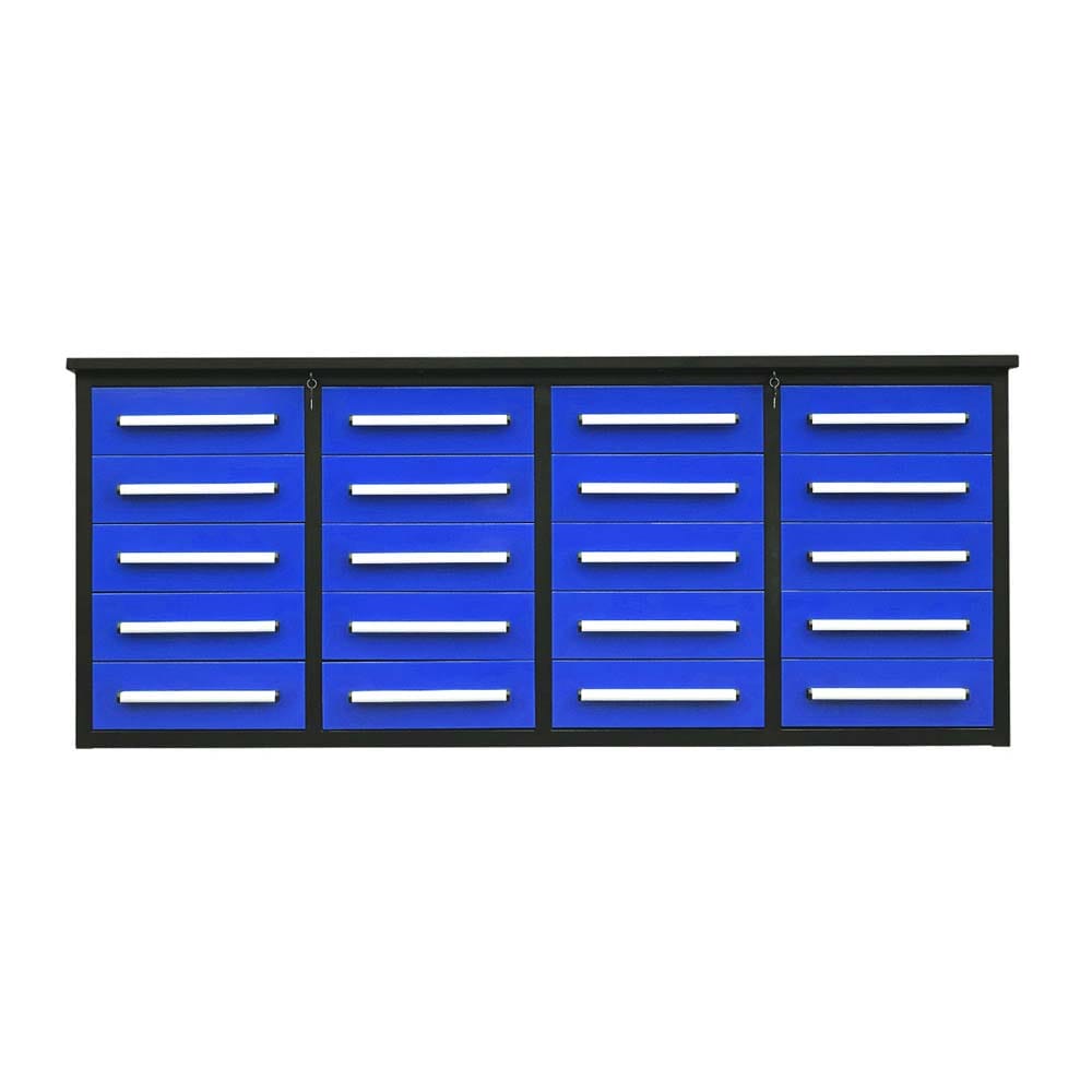 Four-Column Tool Cabinet With Twenty Drawers And Aluminum Pull Handles