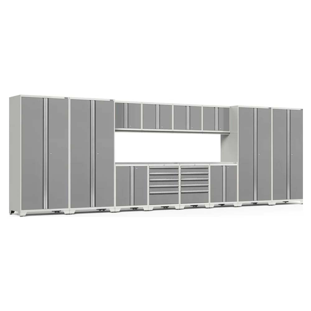 Garage Cabinet Set Pro 3.0 Series 14 Piece Featuring Multiple Tall Cabinets, Wall Mounted Cabinets, And Drawer Units
