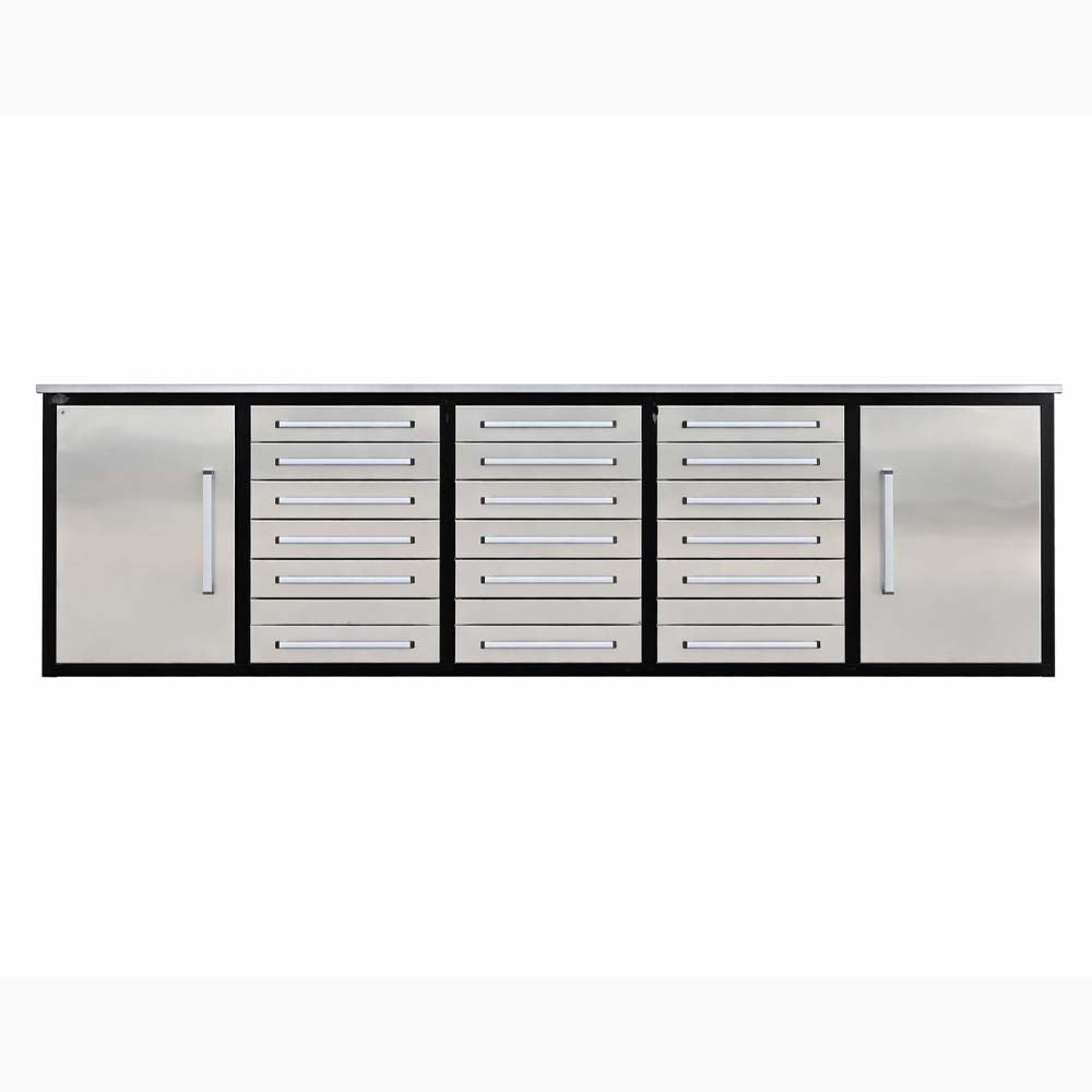 Garage Tool Storage Cabinet With A Stainless Steel Top