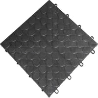 Graphite RaceDeck Circle Trac Tiles With A Repeating Pattern Of Raised Circular Discs