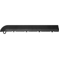 Graphite Racedeck Tiles Corner With A Curved Profile Featuring A Series Of Small Indentations Along Its Length