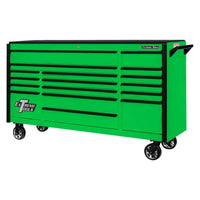 Green Extreme Tools Portable Rolling Tool Box With Multiple Drawers And A Side Handle