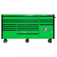 Green Extreme Tools Roller Cabinet With Multiple Drawers And Heavy-Duty Casters Designed For High-Capacity Tool Storage And Mobility