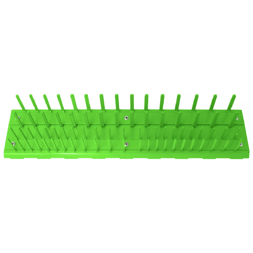 Green Tool Organizer With Multiple Vertical Slots
