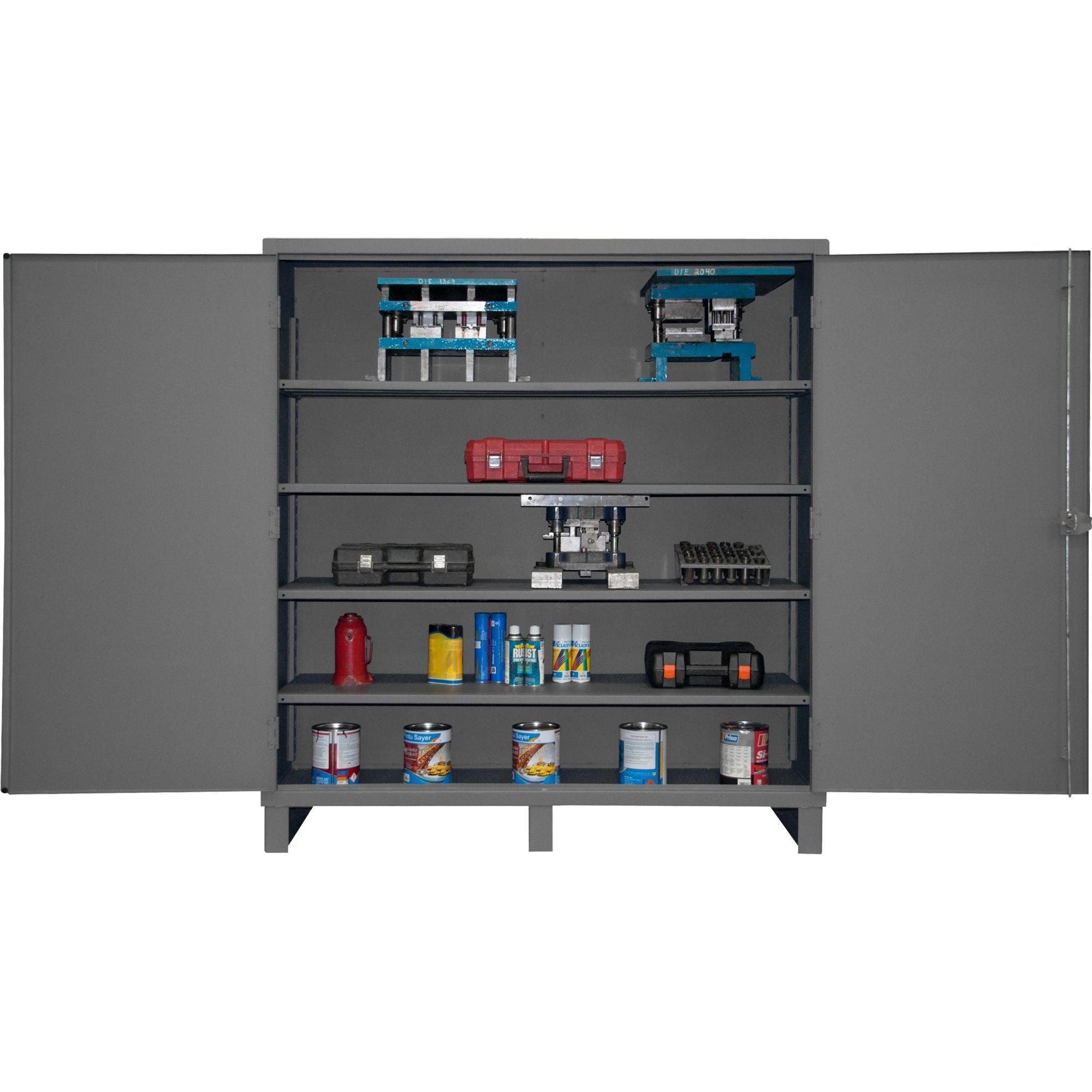 Dim Gray Durham Extra Heavy Duty Lockable 4 Shelves Storage Cabinet 60 X 24 X 78