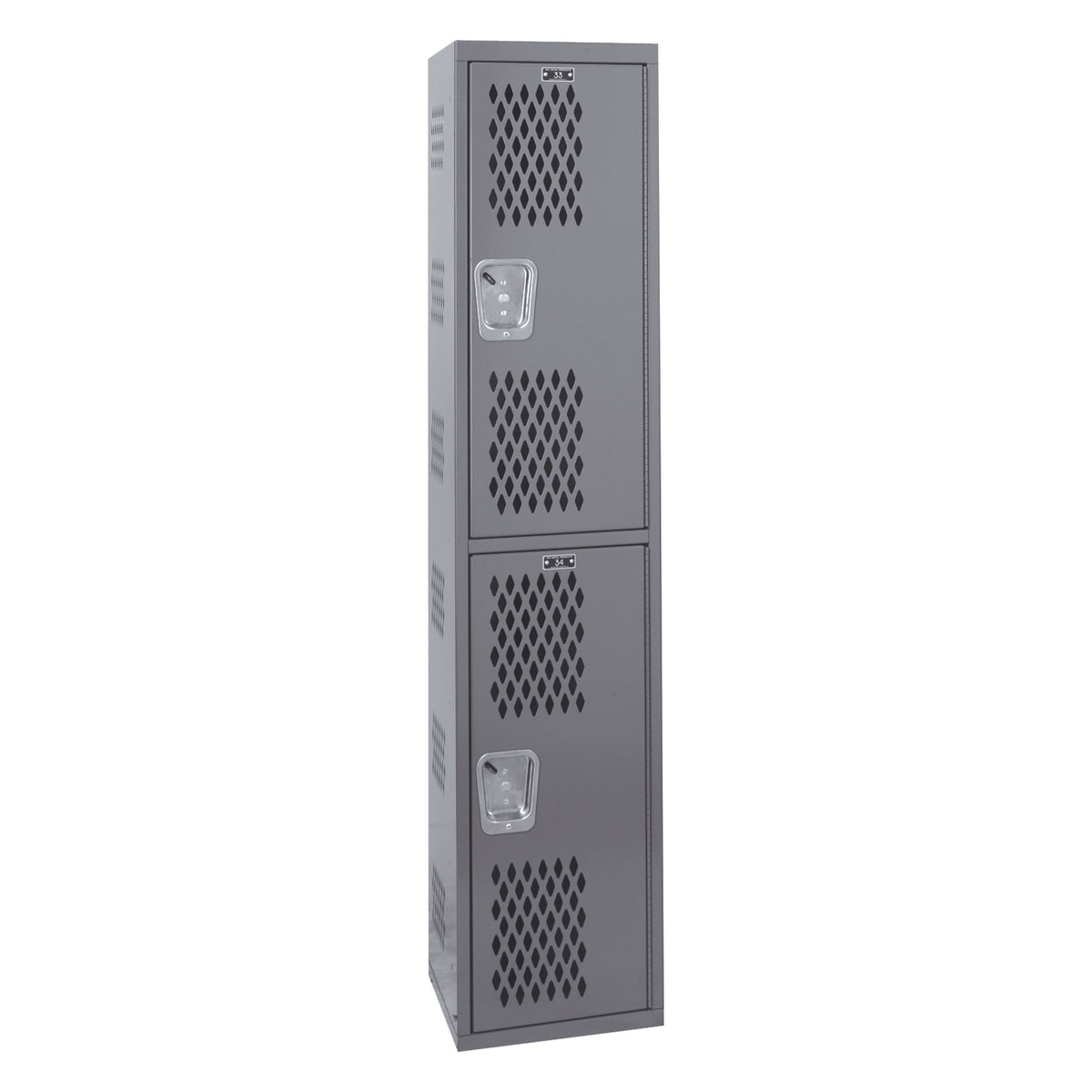 Slate Gray Hallowell Welded Single-Point Ventilated Locker, 36&quot;W x 18&quot;D x 72&quot;H, Double Tier, 3-Wide