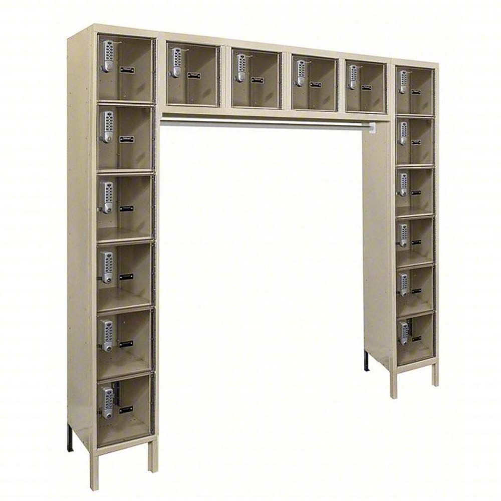 Hallowell 72W x 18D x 78H Safety-View Plus Locker With Multiple Small Compartments Arranged In A U-Shape Each Featuring A Combination Lock