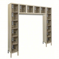Hallowell 72W x 18D x 78H Safety-View Plus Locker With Multiple Small Compartments Arranged In A U-Shape Each Featuring A Combination Lock