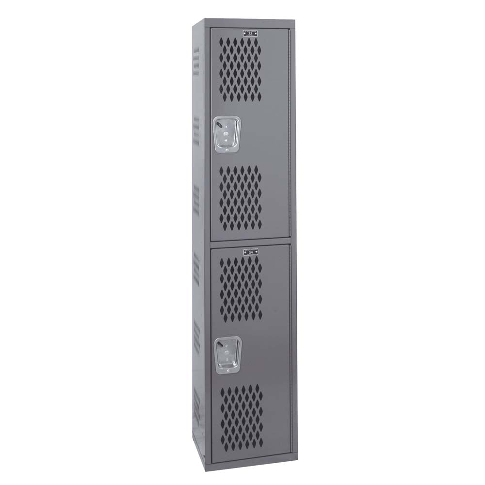 Hallowell Double Tier 3-Wide Locker Ventilated With Vented Doors And Built-In Handles
